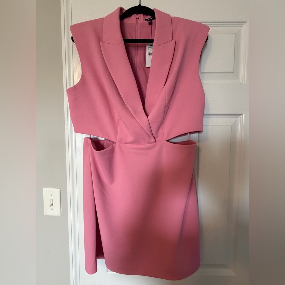 Express Pink Blazer Cutout Dress